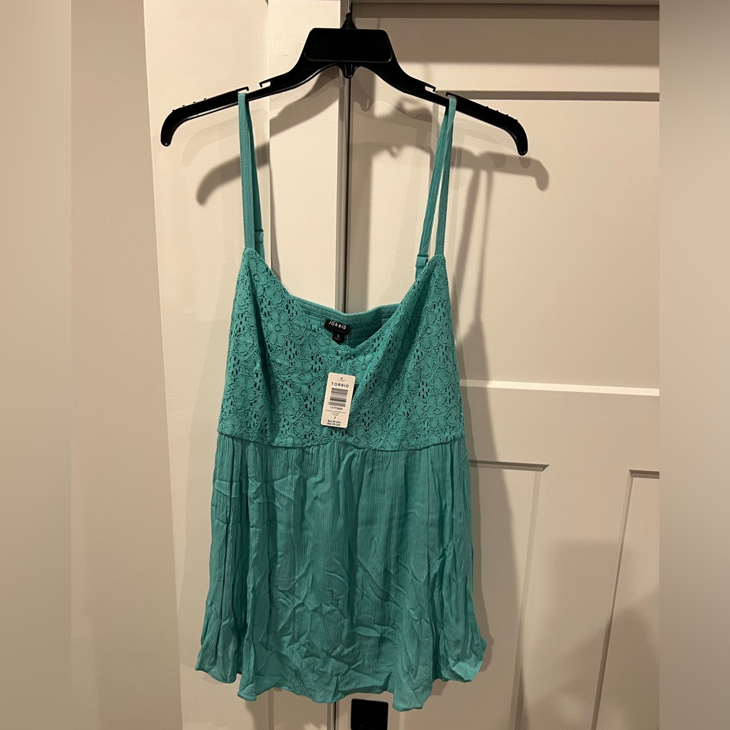 Torrid Aqua Lace Detail Camisole